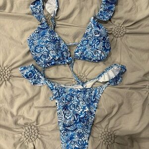 Shein Blue Mosaic Bikini